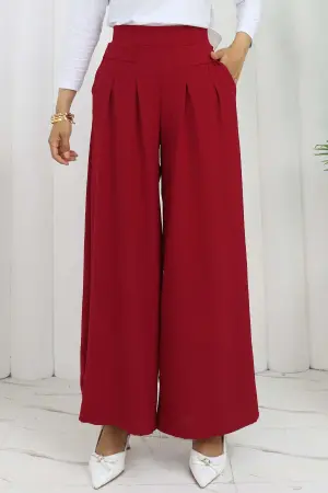 Wide Leg Pleated Trousers