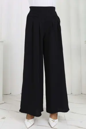 Wide Leg Pleated Trousers
