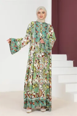 Wide Sleeve Hijab Dress