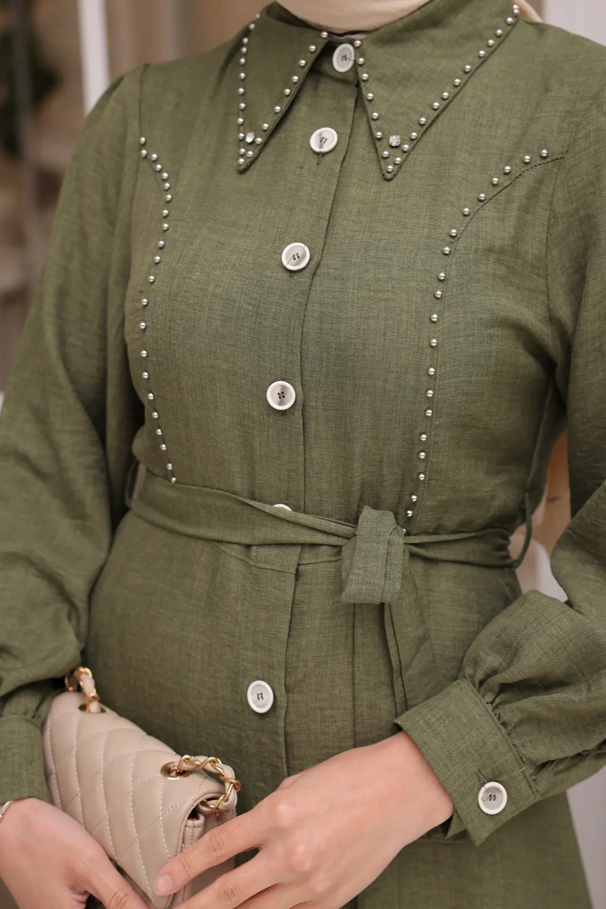 Women's Beaded Detailed Dress-detail