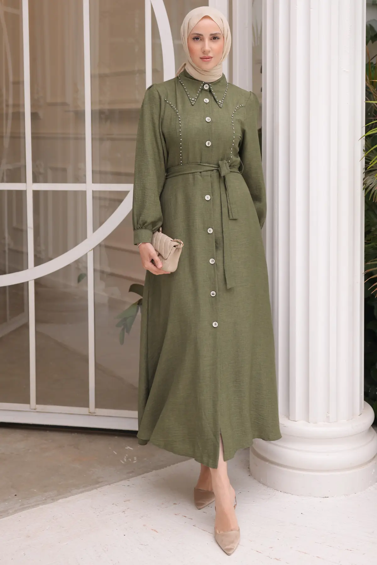 Women's Beaded Detailed Dress-detail