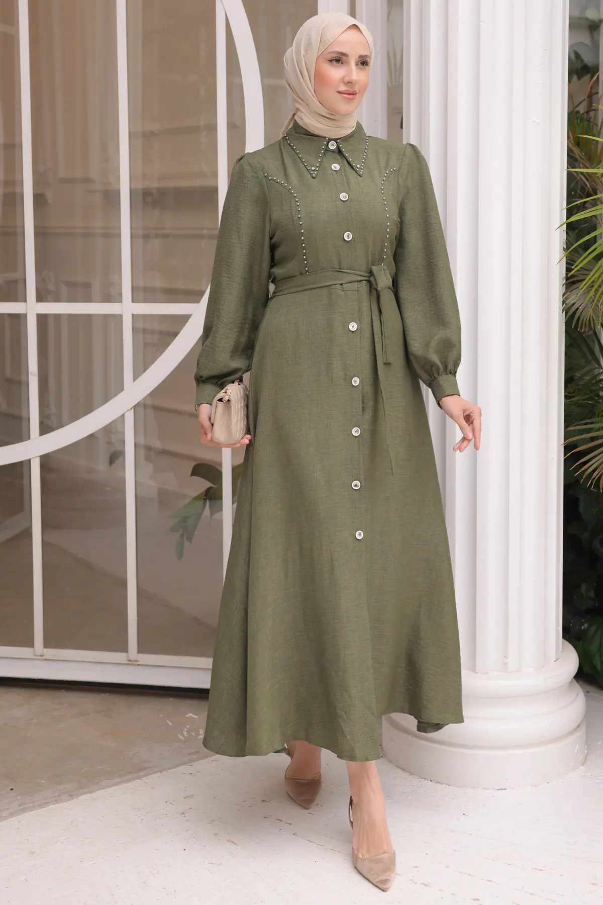 Women's Beaded Detailed Dress-detail