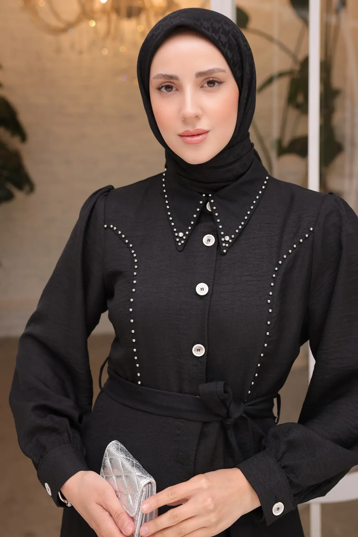 Women's Beaded Detailed Dress-detail