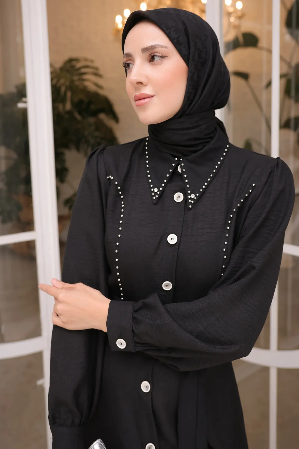 Women's Beaded Detailed Dress-detail