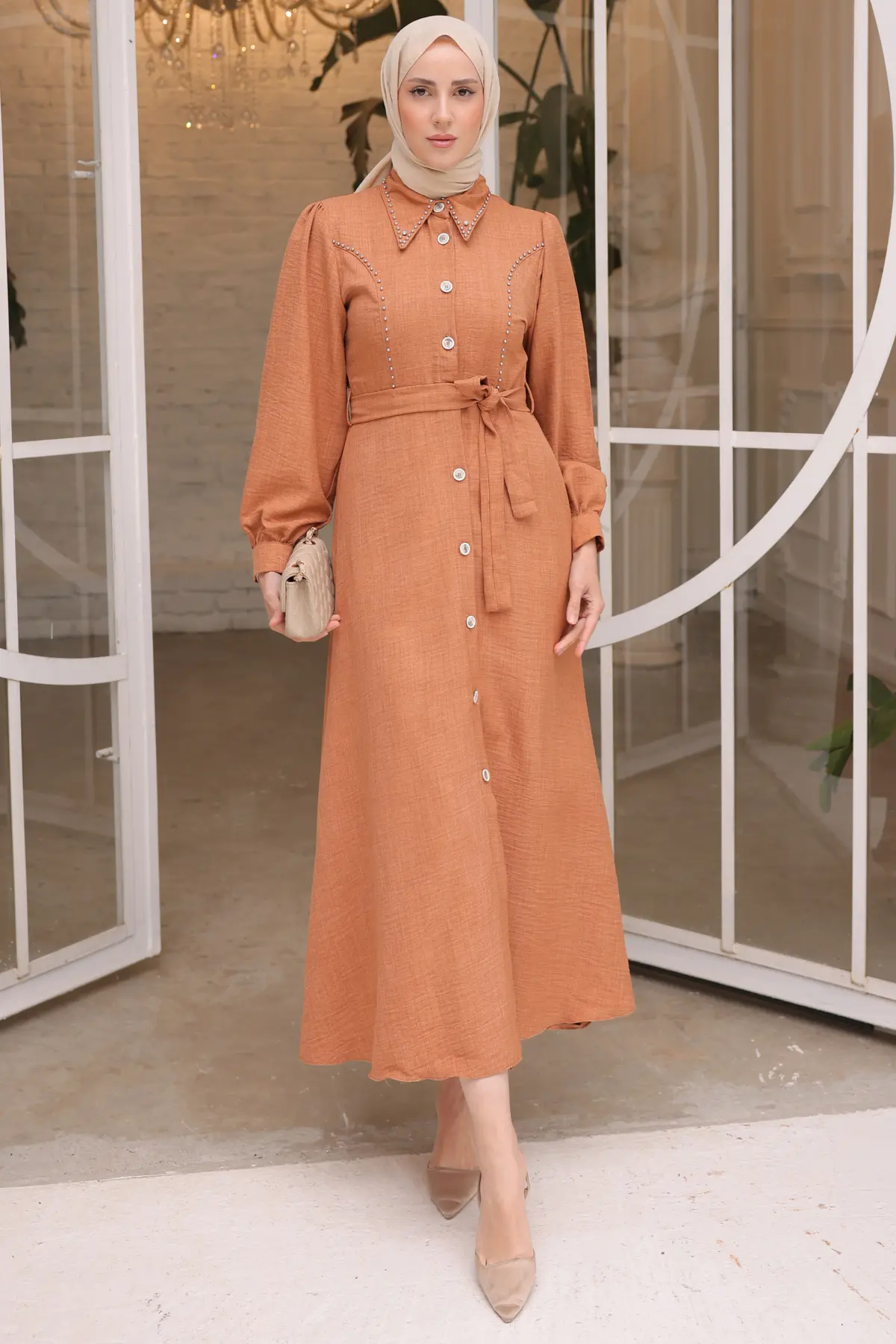 Women's Beaded Detailed Dress-detail