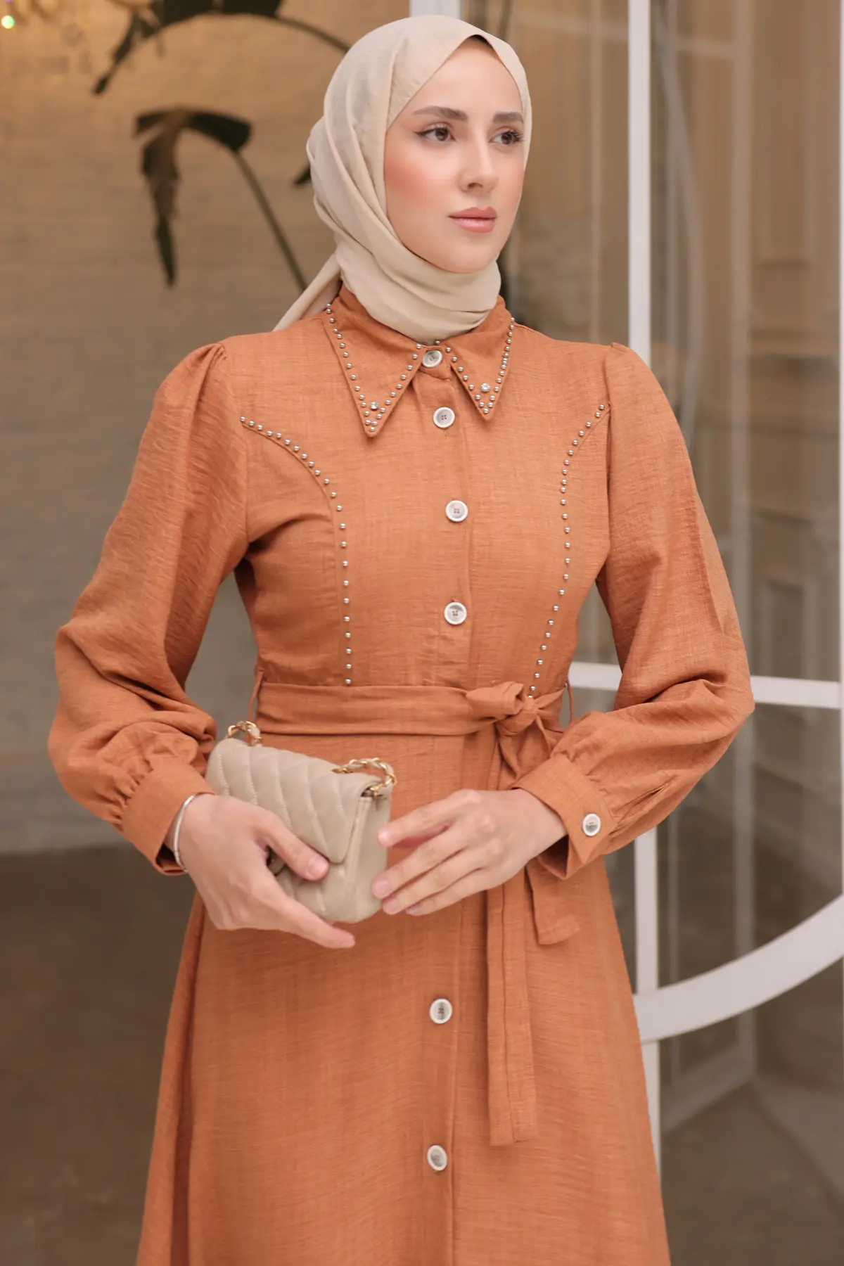 Women's Beaded Detailed Dress-detail