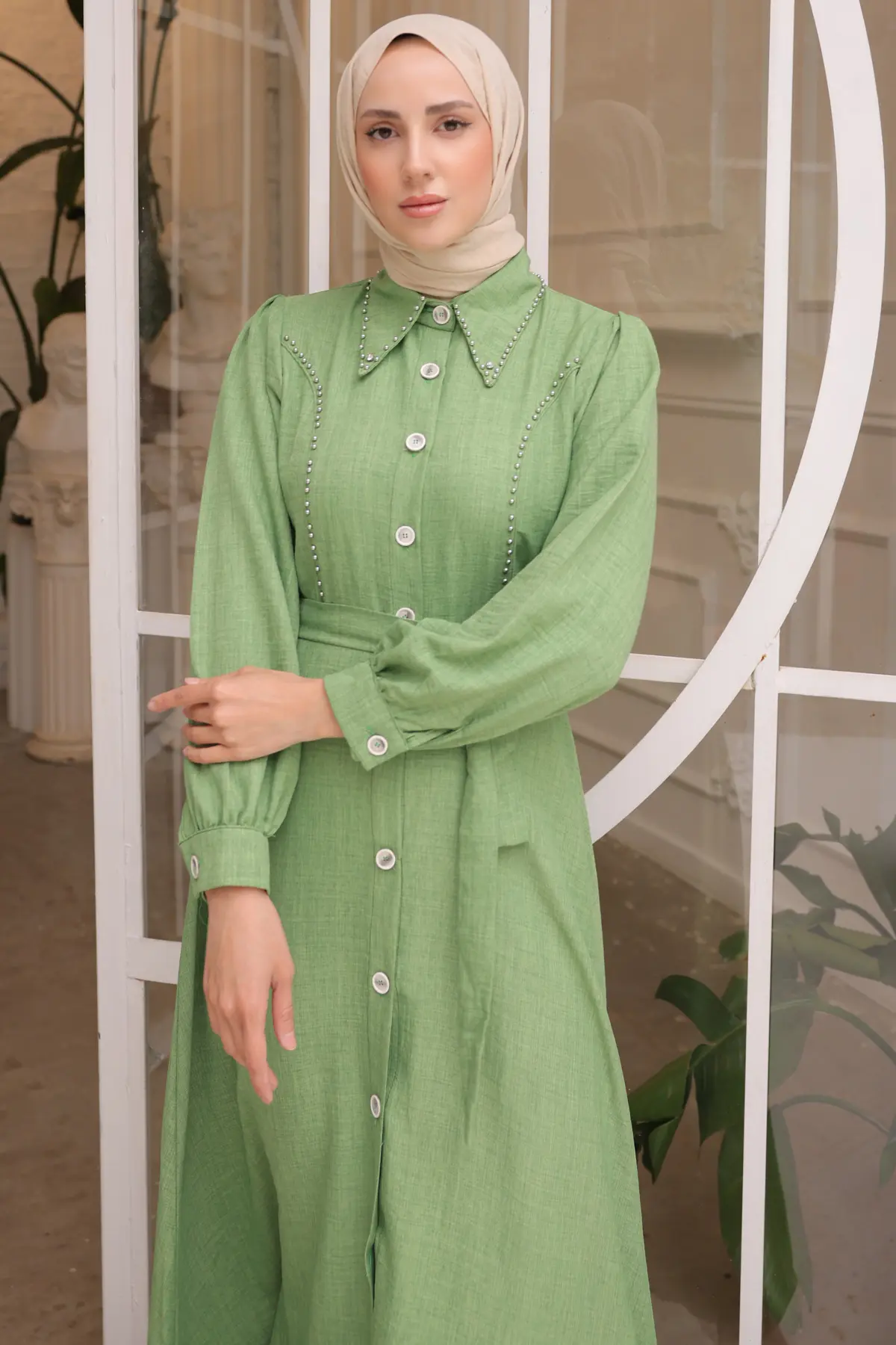 Women's Beaded Detailed Dress-detail