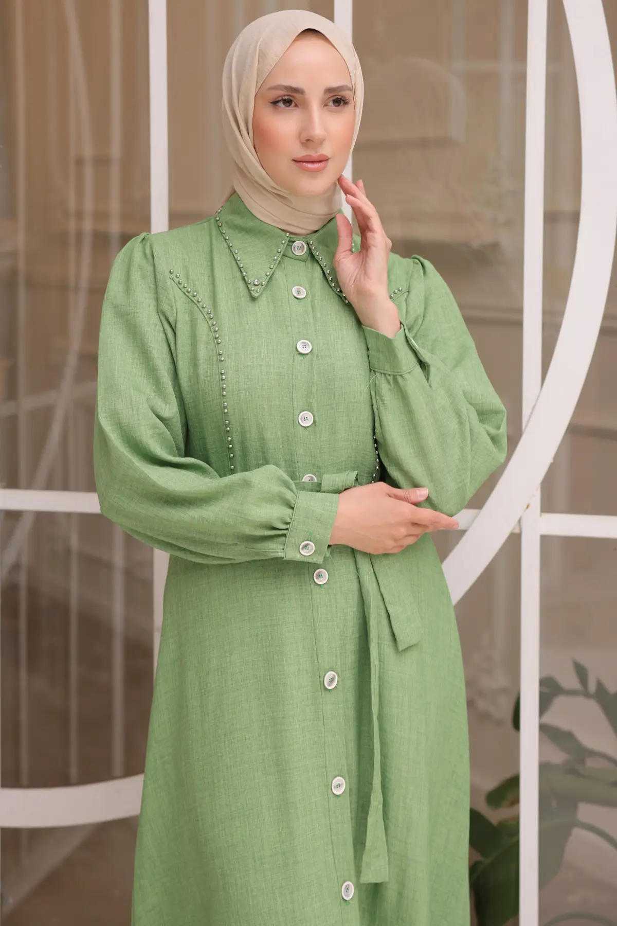 Women's Beaded Detailed Dress-detail