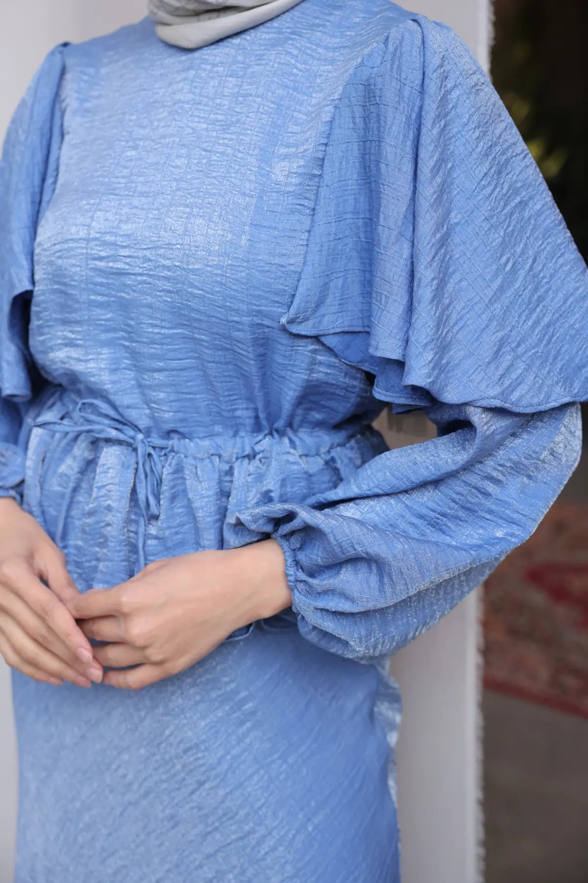 Women's Gathered Waist Skirt Suit-detail