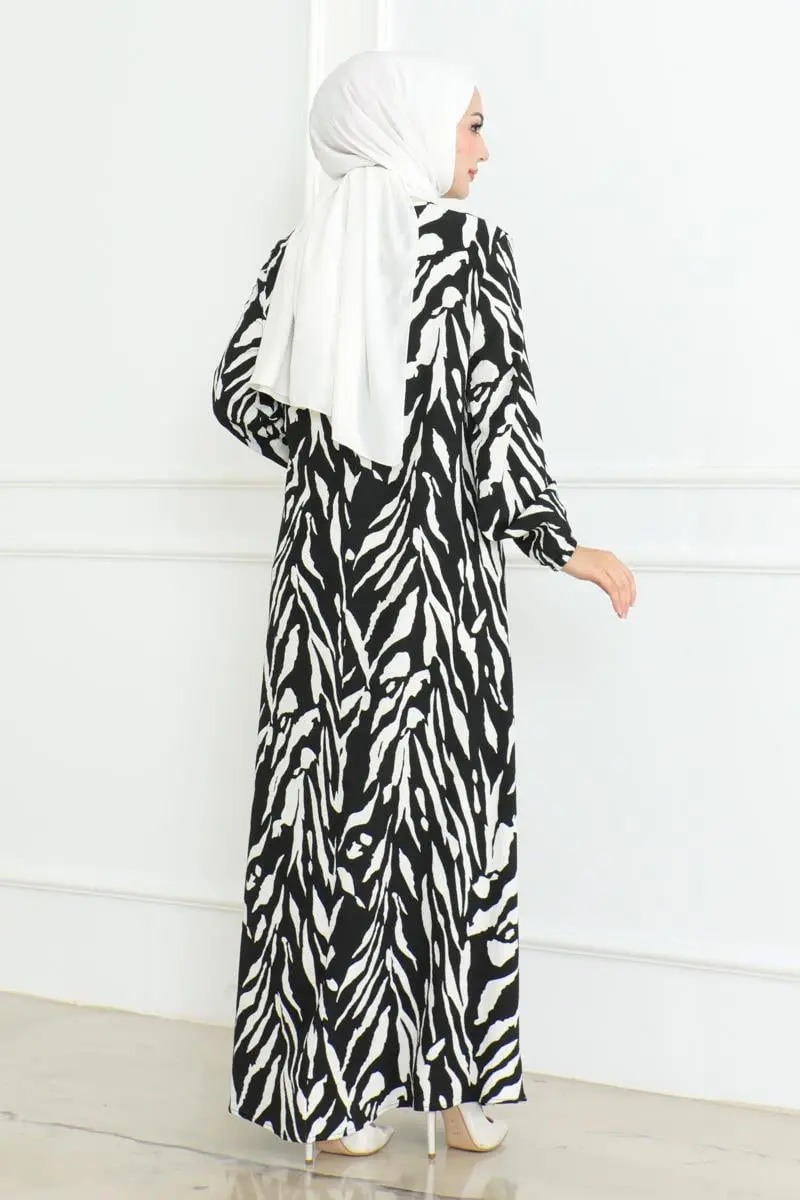 Zebra Pattern Hijab Dress-detail