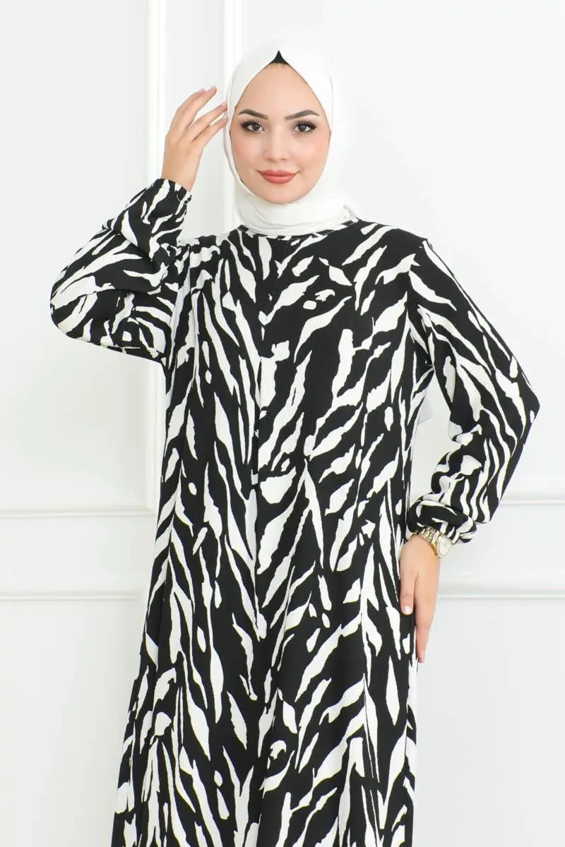 Zebra Pattern Hijab Dress-detail