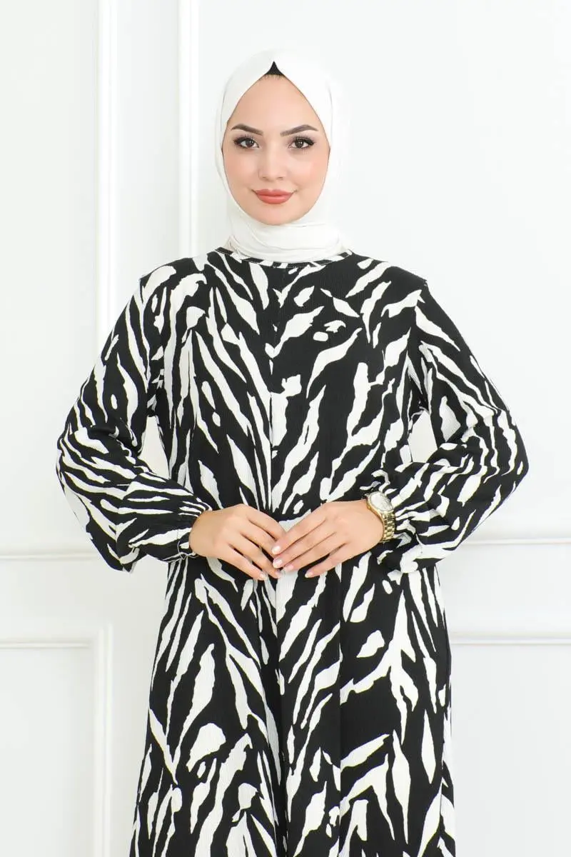 Zebra Pattern Hijab Dress-detail