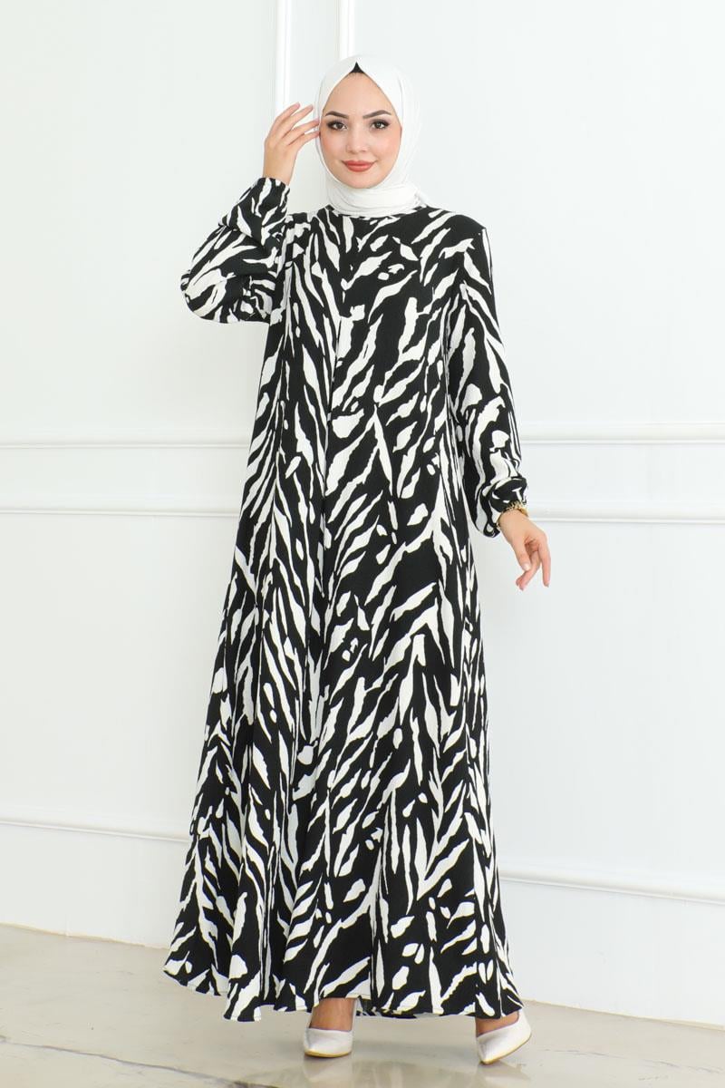 Zebra Pattern Hijab Dress