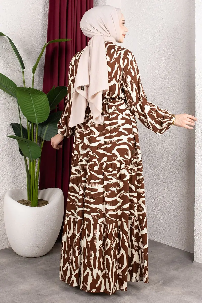 Zebra Pattern Viscose Dress-detail