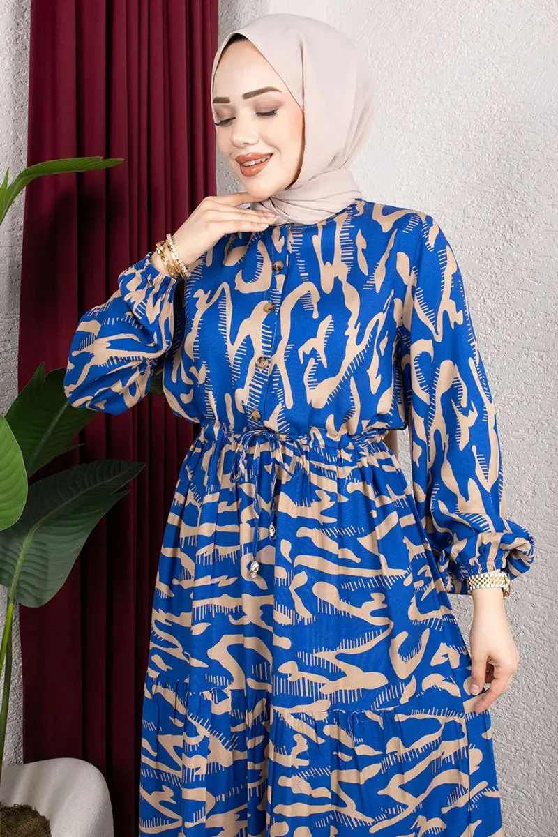 Zebra Pattern Viscose Dress-detail