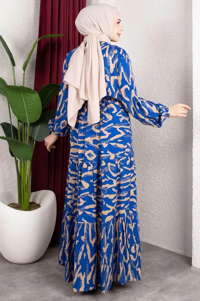 Zebra Pattern Viscose Dress-detail