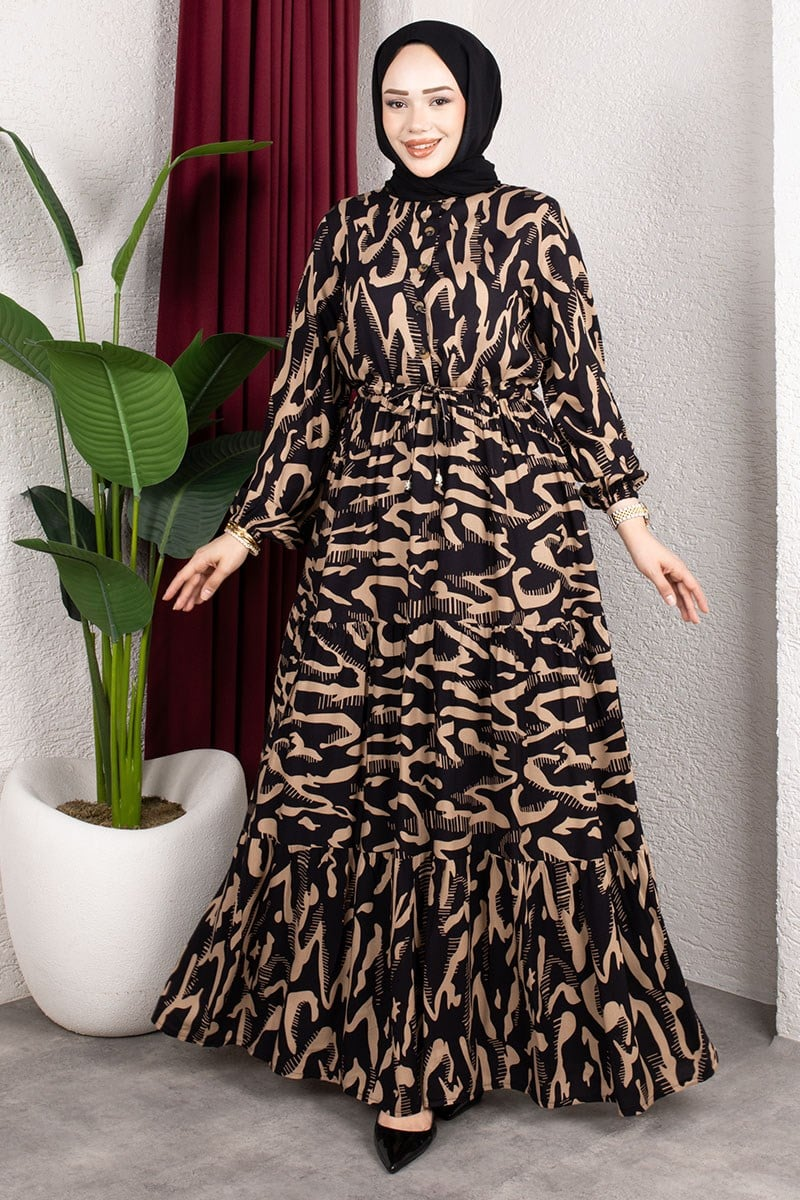 Zebra Pattern Viscose Dress