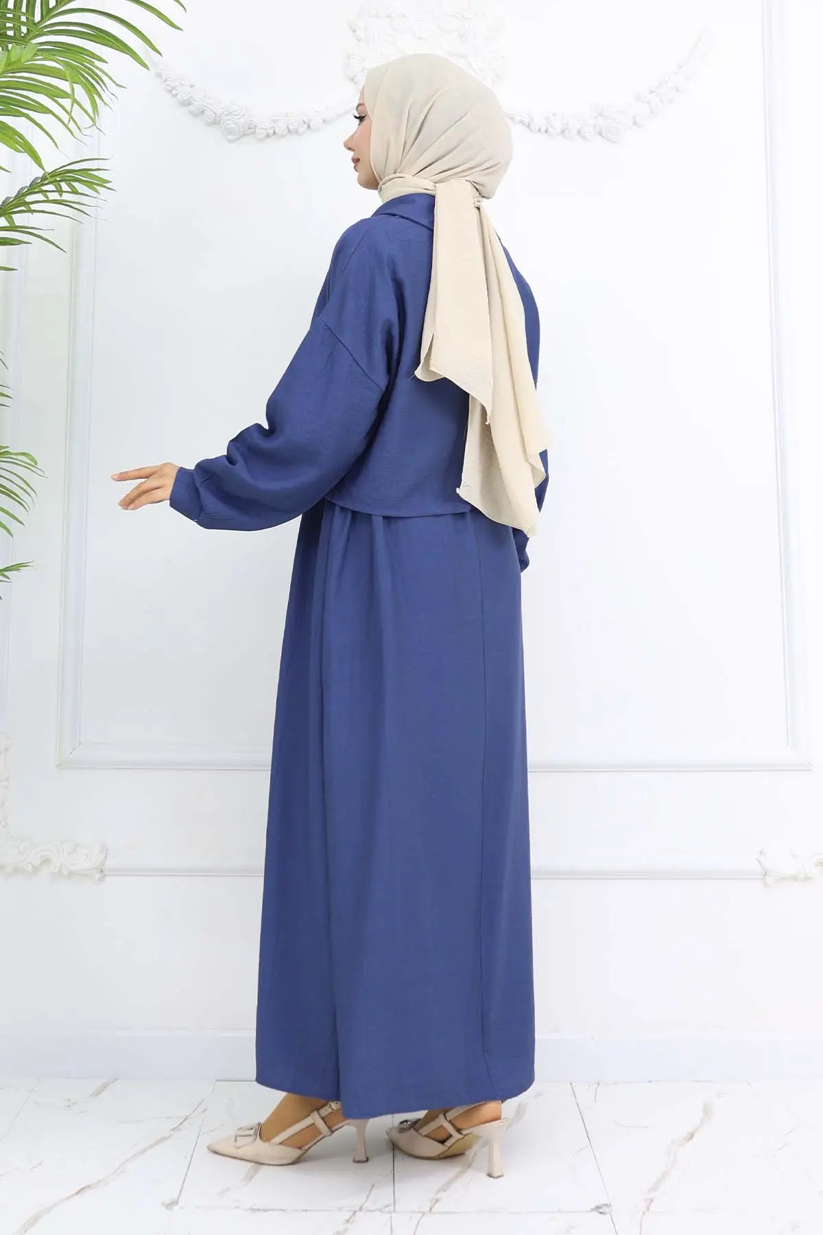 Zippered Jacket Vest Hijab Suit-detail