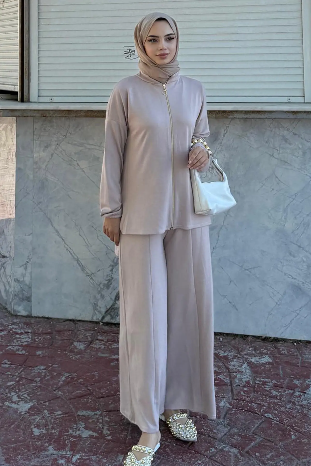 Zippered Two Piece Suit-detail