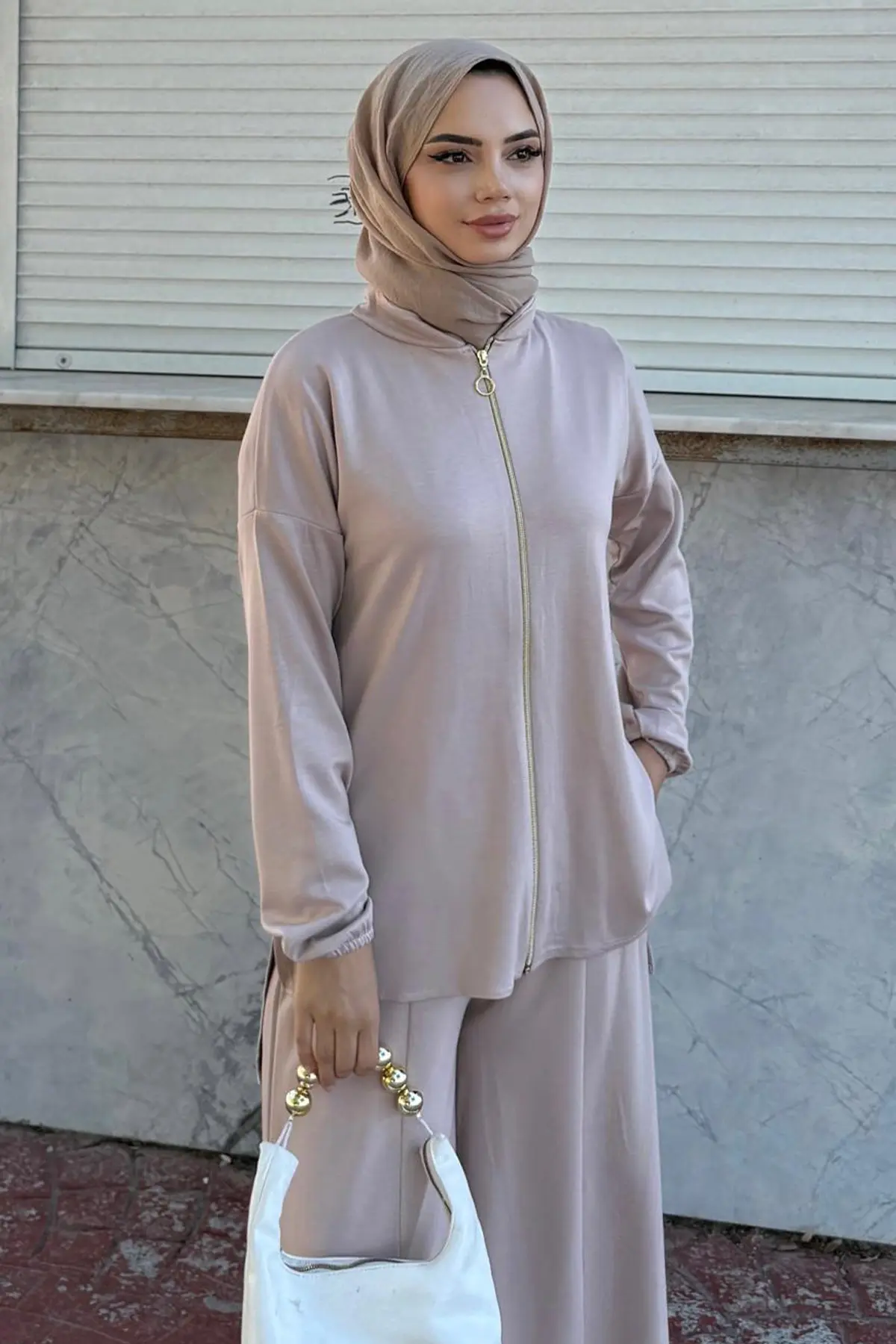 Zippered Two Piece Suit-detail