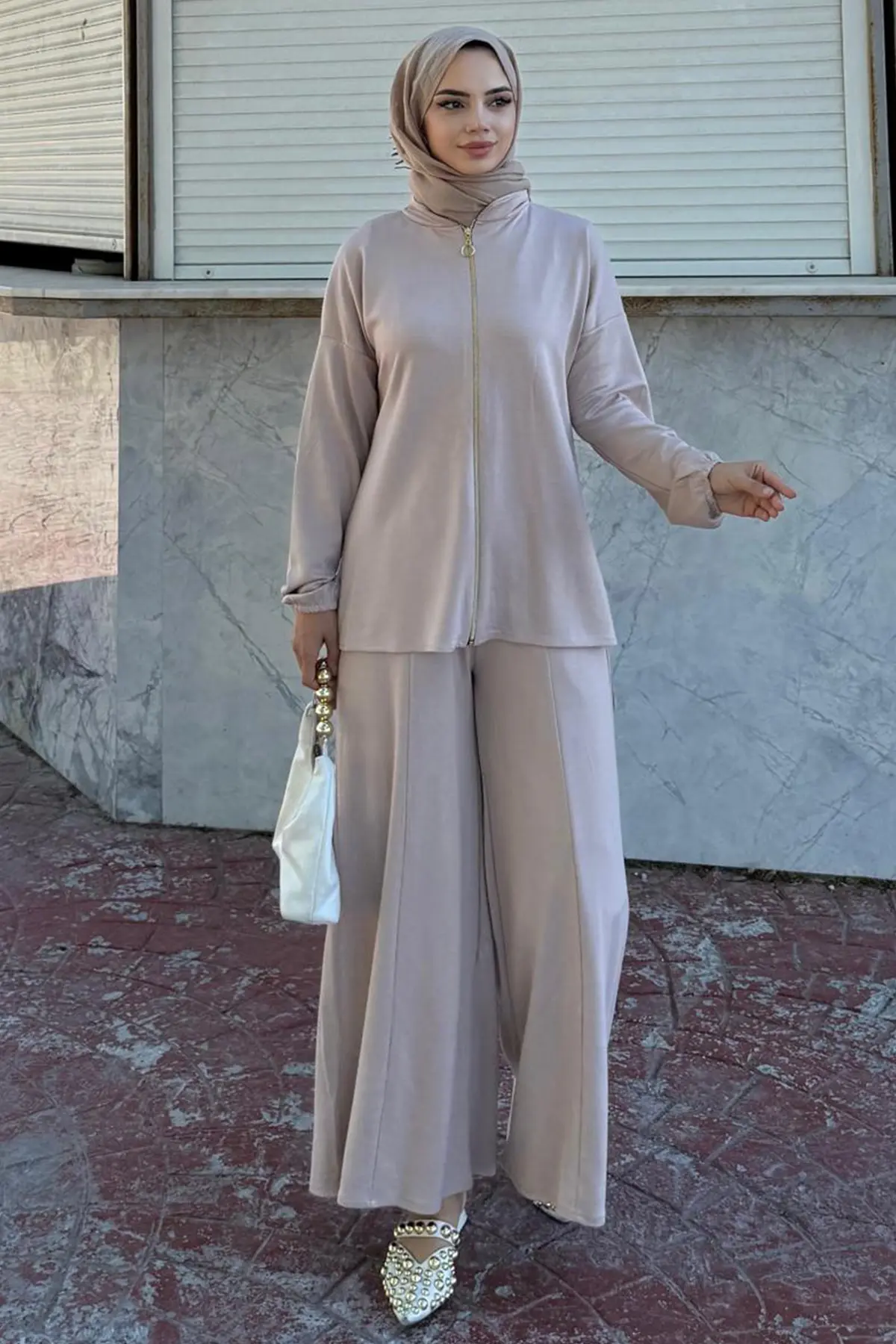 Zippered Two Piece Suit