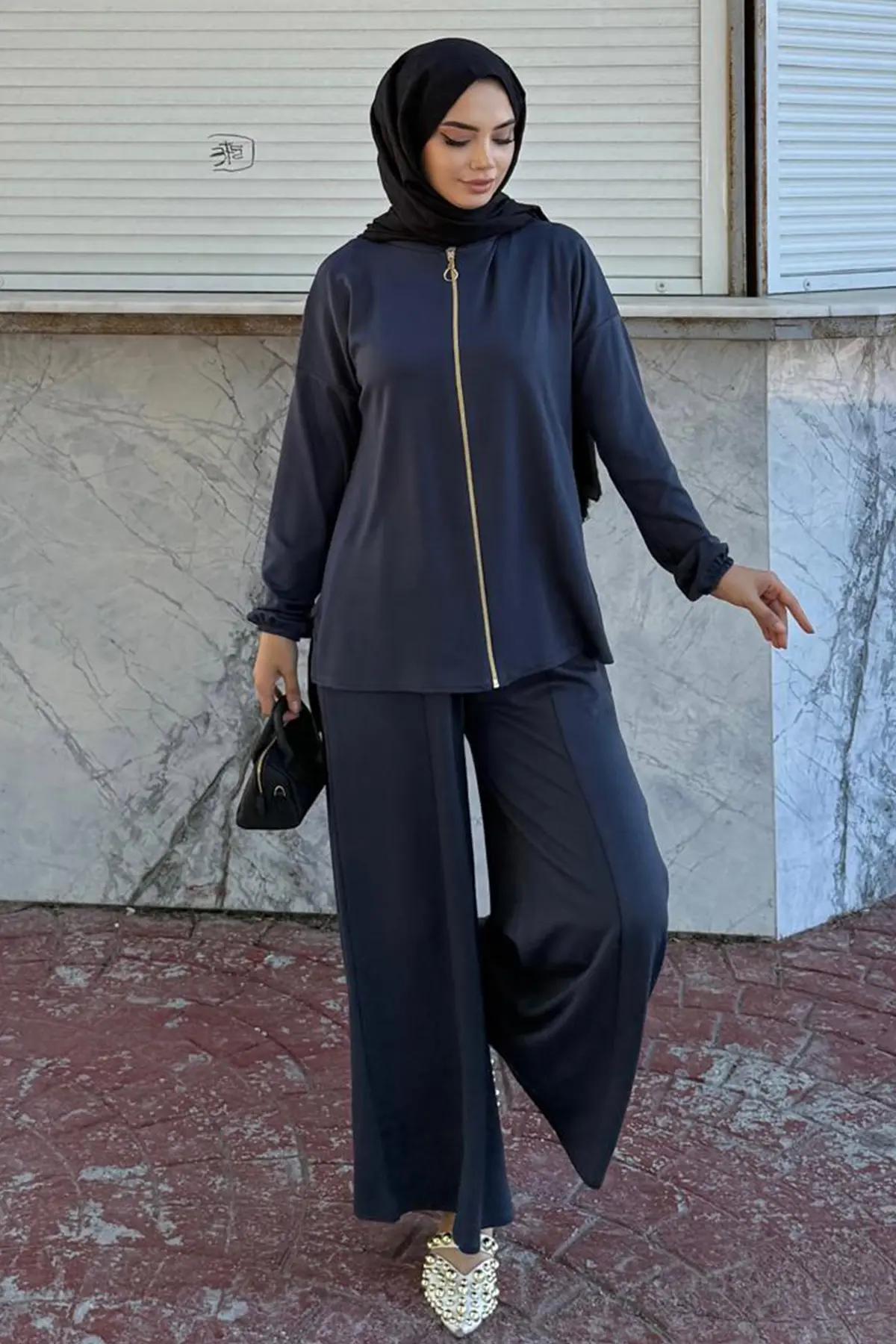 Zippered Two Piece Suit