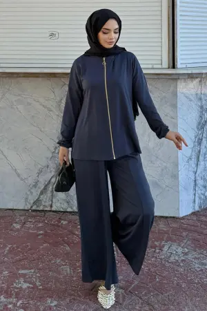 Zippered Two Piece Suit