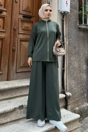 Zippered Two Piece Suit